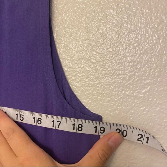 EILEEN FISHER 100% Silk Georgette maxi sleeveless Dress purple oversized S - Picture 14 of 14